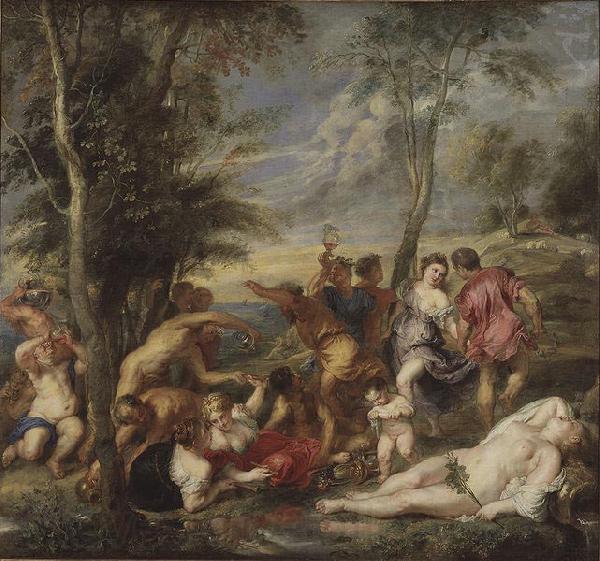 Peter Paul Rubens Bacchanal auf Andros, nach einem Gemalde von Tizian Norge oil painting art